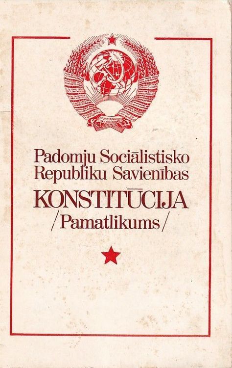 Padomju Sociālistisko republiku savienības kontitūvija /Pamatlikums/