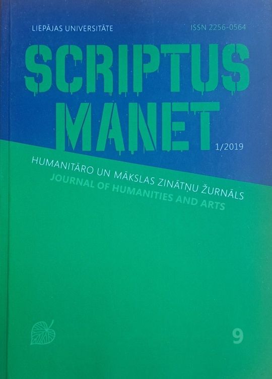 Scriptus Manet : humanitāro un mākslas zinātņu žurnāls Nr. 9