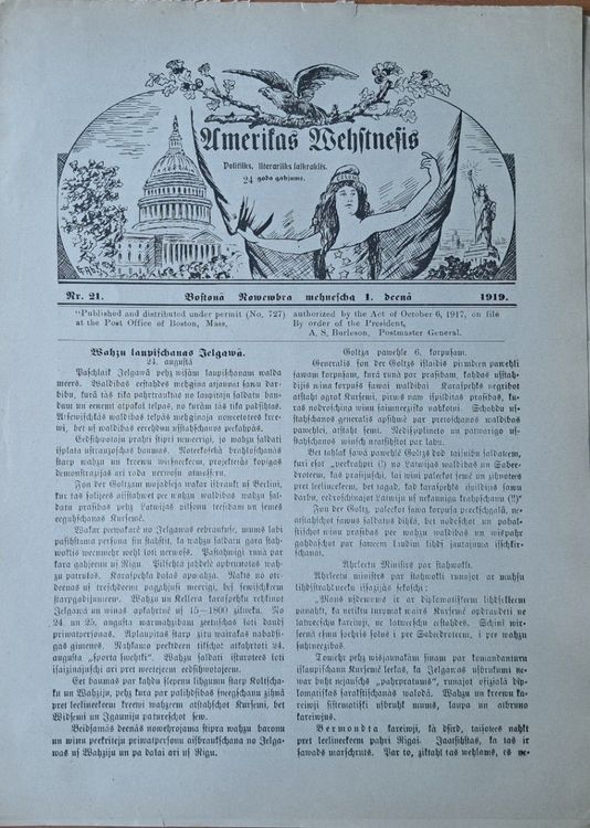 Amerikas vēstnesis Nr. 21 1919