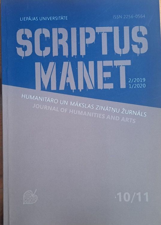 Scriptus Manet : humanitāro un mākslas zinātņu žurnāls Nr. 10/11