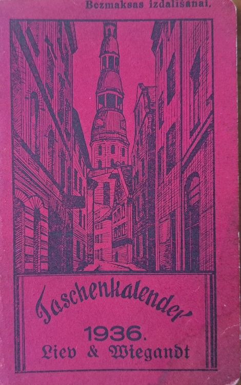 Notiz Kalender Mit dem neuen Post and Telegraphen Tarif 1936