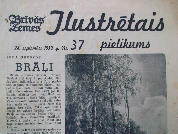 Brīvās Zemes Ilustrētais Pielikums. 1939 g. Nr.37
