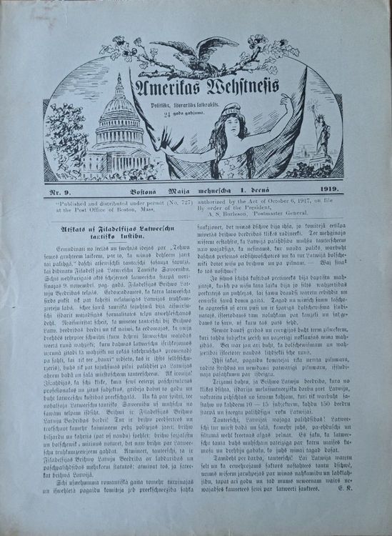 Amerikas vēstnesis Nr. 9 1919