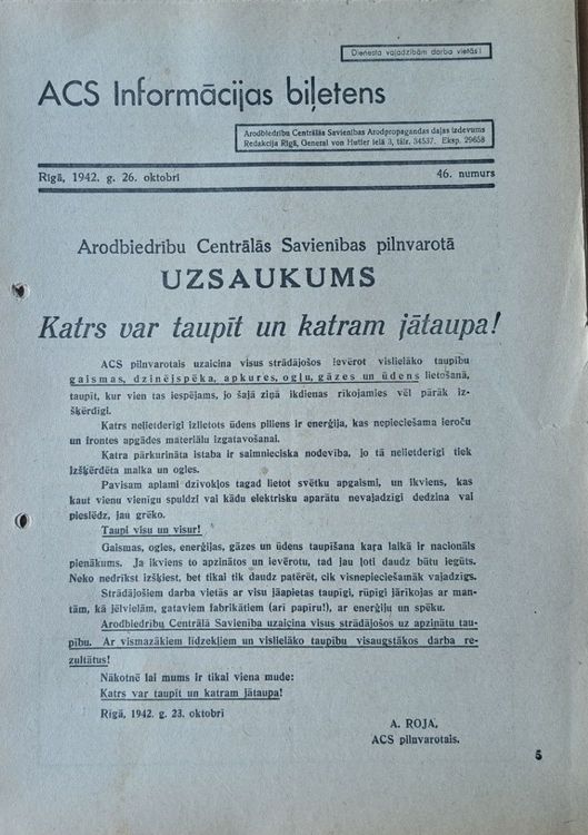 ACS informācijas biļetens 10/1942
