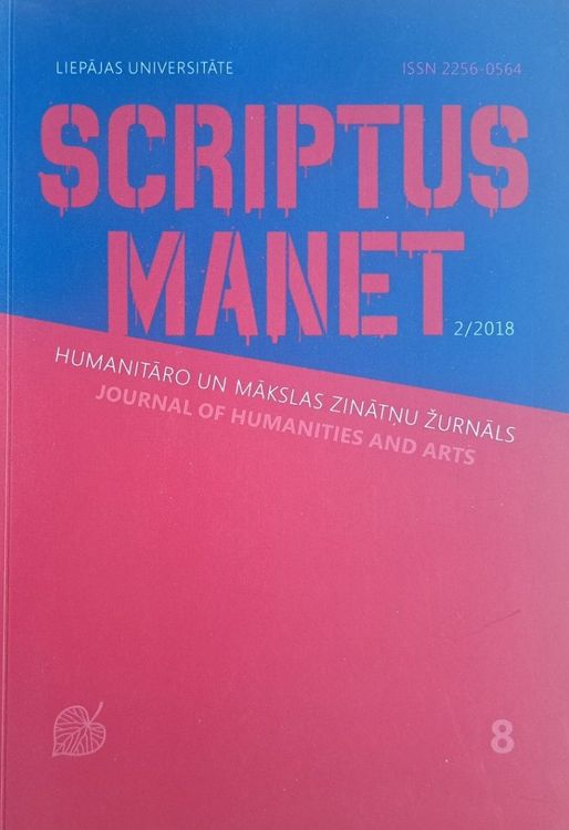 Scriptus Manet : humanitāro un mākslas zinātņu žurnāls Nr. 8