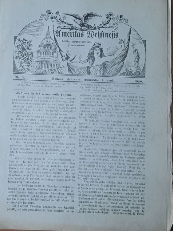 Amerikas vēstnesis Nr. 3 1920
