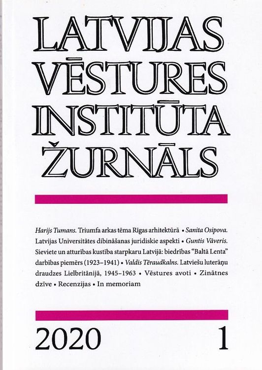 Latvijas vēstures institūta žurnāls 2020-1
