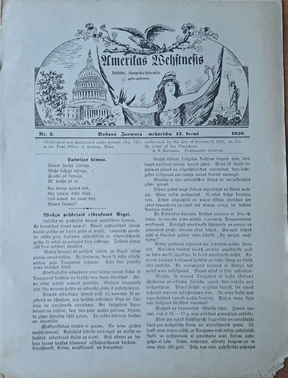 Amerikas vēstnesis Nr. 2 1920