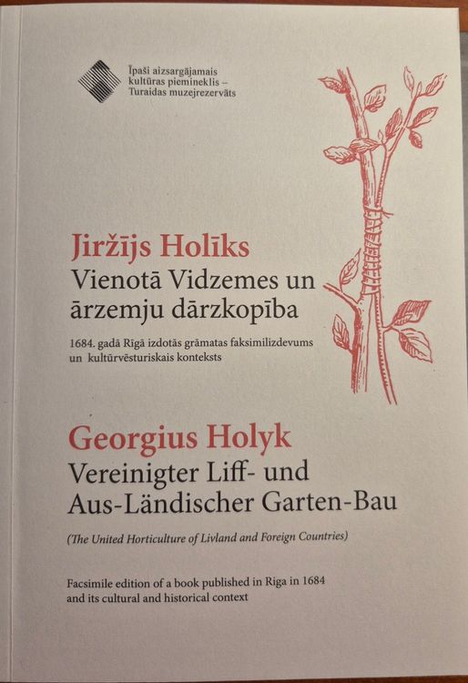 Jiržījs Holīks. Vinota Vidzemes un ārzemju dārzkopība. Georgius Holyk. Vereinigter Liff- und Aus-Landischer Garten-Bau