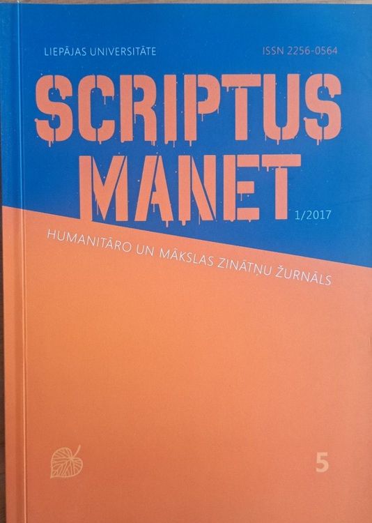 Scriptus Manet : humanitāro un mākslas zinātņu žurnāls Nr. 5