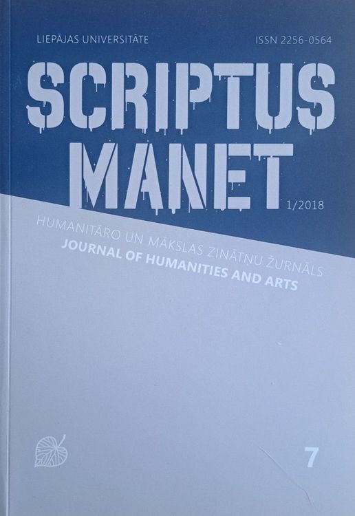 Scriptus Manet : humanitāro un mākslas zinātņu žurnāls Nr. 7