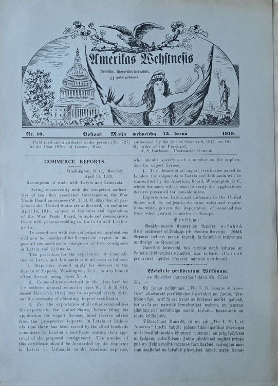 Amerikas vēstnesis Nr. 10 1919