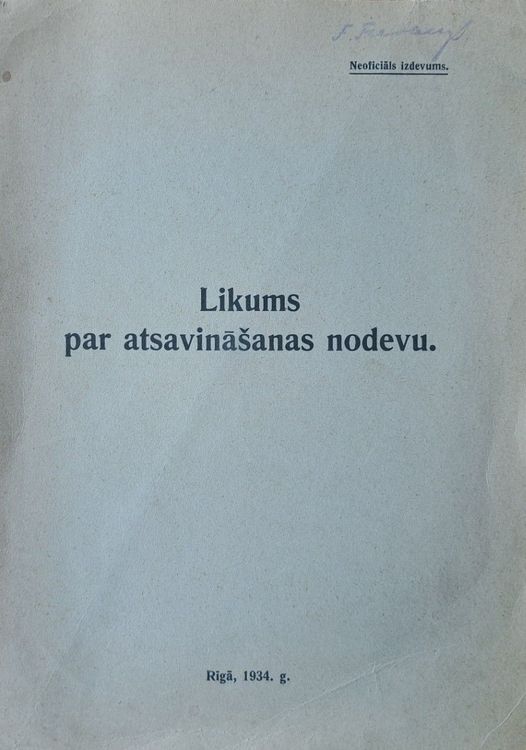 Likums par atsavināšanas nodevu