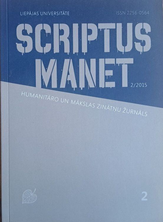 Scriptus Manet : humanitāro un mākslas zinātņu žurnāls Nr. 2