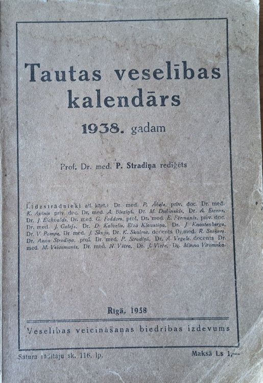 Tautas veselības kalendārs 1938. gadam