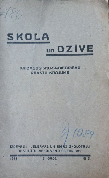 Skola un Dzīve 3/1933