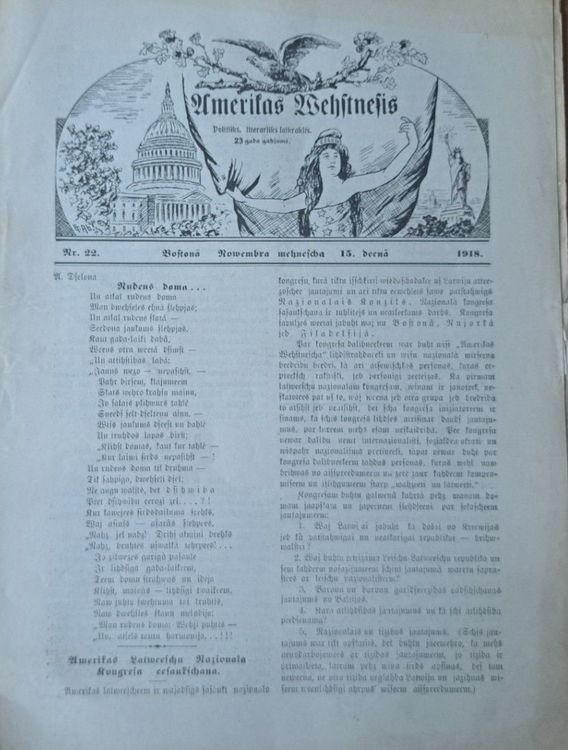 Amerikas vēstnesis Nr. 22 1918