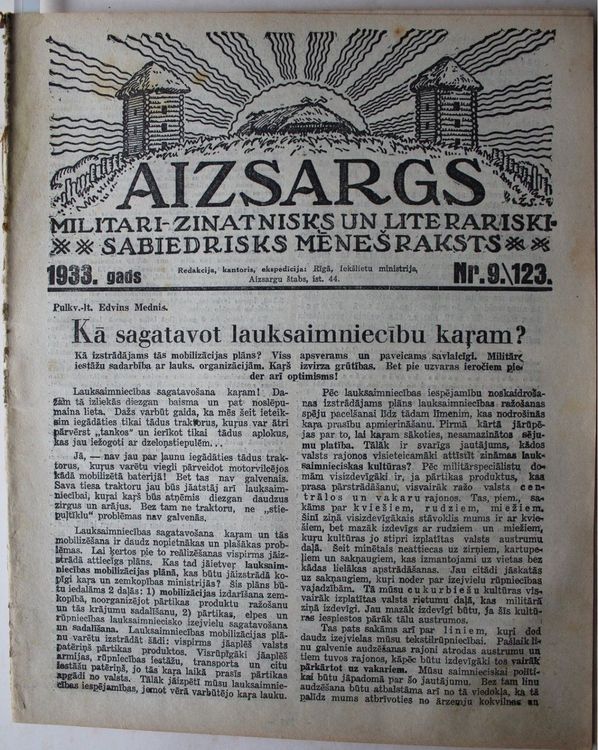 Aizsargs. 1933 g. Nr. 9.