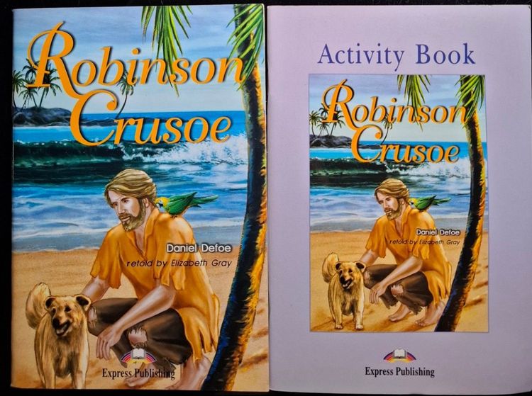 Divas grāmatas Robinson Crusoe: pasakas grāmata un Activity Book