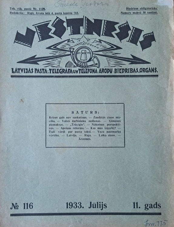 Vēstnesis Nr. 116 7/1933