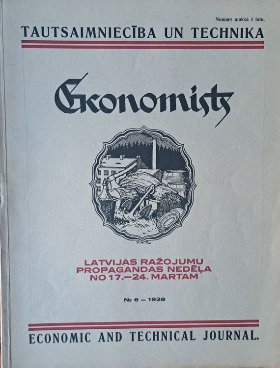Ekonomists. Tautsaimniecība un technika Nr. 6 1929