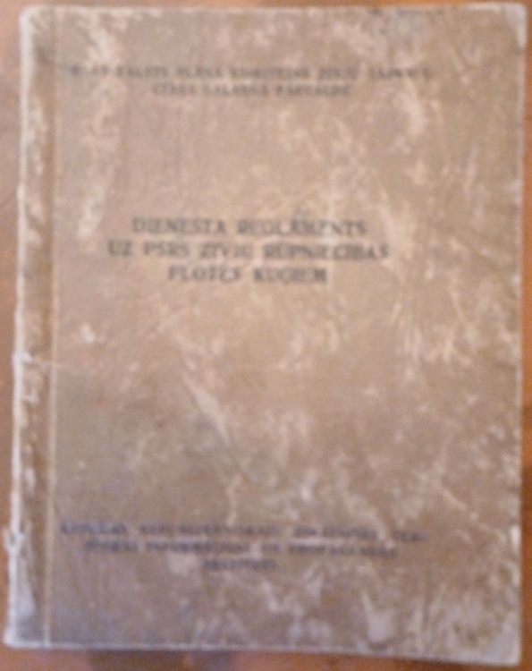 Dienesta reglaments uz PSRS ZIVJU RŪPNIECĪBAS FLOTES KUĢIEM