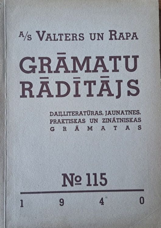 A/S Valters un Rapa Grāmatu rādītājs Nr. 115