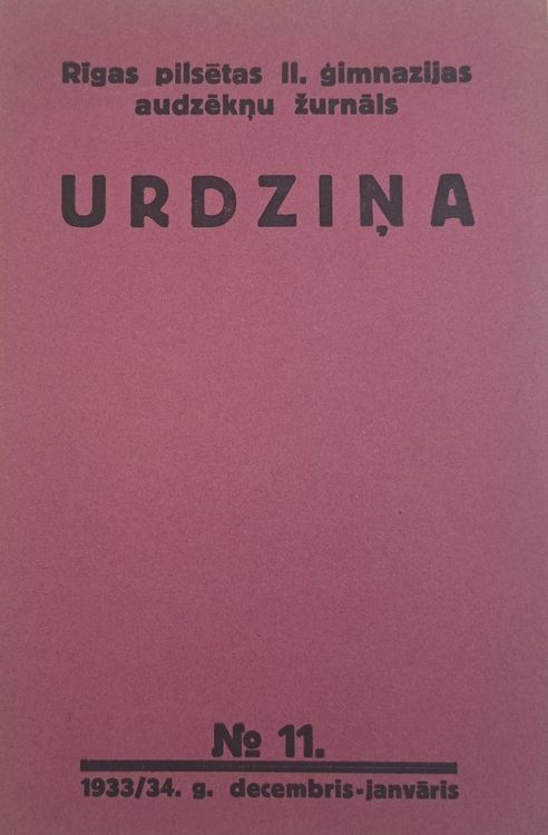 Urdziņa Nr. 11 1933/34