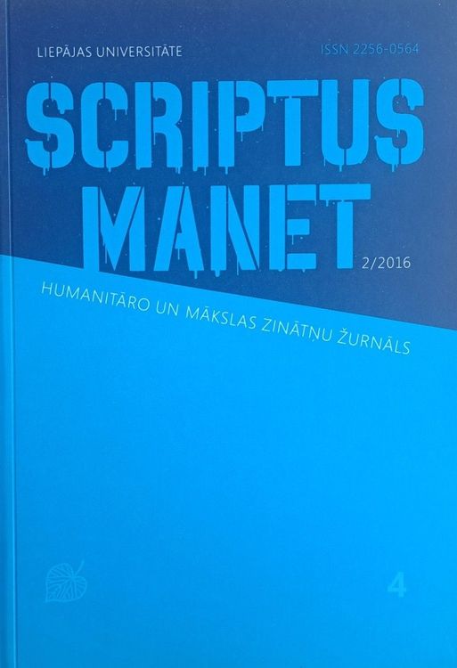 Scriptus Manet : humanitāro un mākslas zinātņu žurnāls Nr. 4