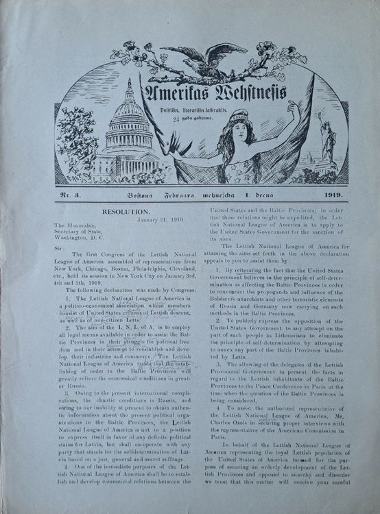 Amerikas vēstnesis Nr. 3 1919
