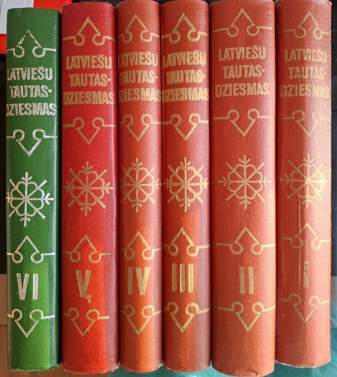 Latviešu tautasdziesmas, sešas grāmatas 