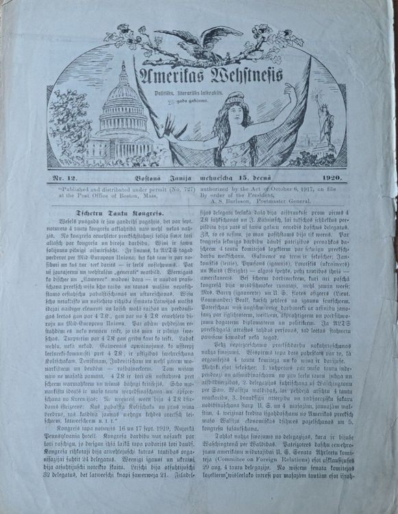 Amerikas vēstnesis Nr. 12 1920