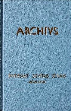 Archīvs  XXIX