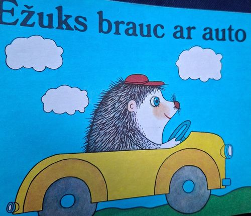 Ežuks brauc ar auto