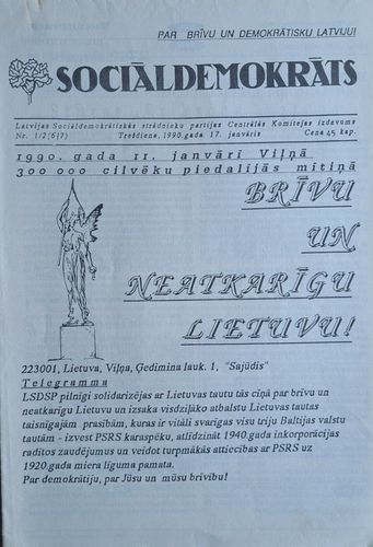 Sociāldemokrāts Nr. 1/2 17/01/1990