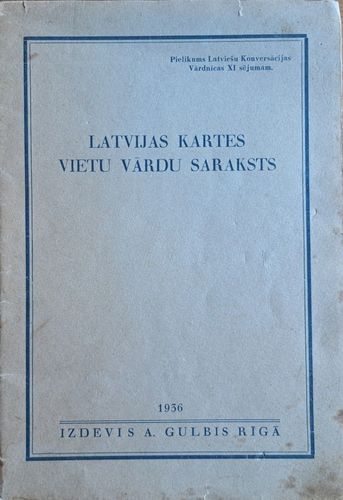 Latvijas kartes vietu vārdu saraksts