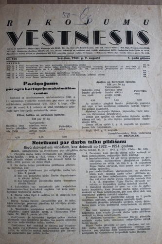 Rīkojumu Vēstnesis.1942 g. Nr. 129
