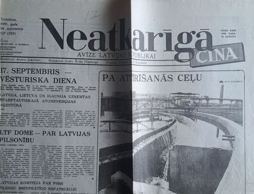 Neatkarīgā Cīņa 18/09/1991