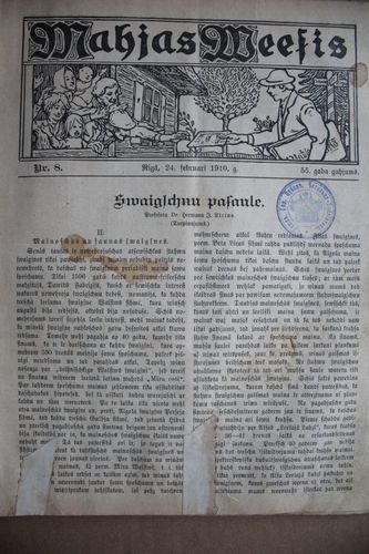 Mājas Wiesis. 1910g. Nr.  8.