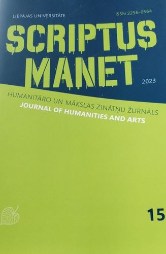 Scriptus Manet : humanitāro un mākslas zinātņu žurnāls Nr.15
