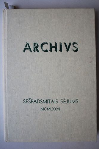 Archivs   Sešpadsmitais  sējums.