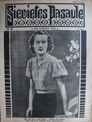 Sievietes Pasaule. 1938 g. Nr.19