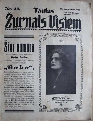 Tautas Žurnāls Visiem.  1928 g. Nr.23