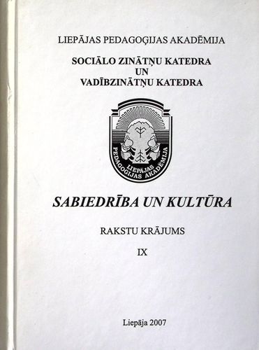 Sabiedrība un kultūra. Rakstu krājums IX
