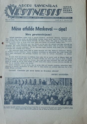 Arodu savienības vēstnesis 1/12/1943
