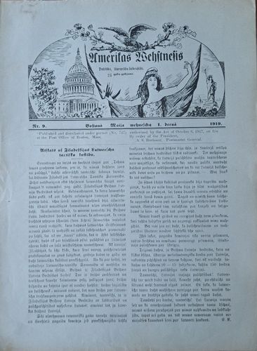 Amerikas vēstnesis Nr. 9 1919