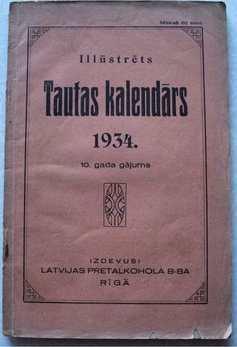 Ilustrēts Tautas kalendars 1934. gadam.