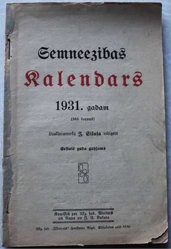 Zemniecības kalendars 1931. gadam