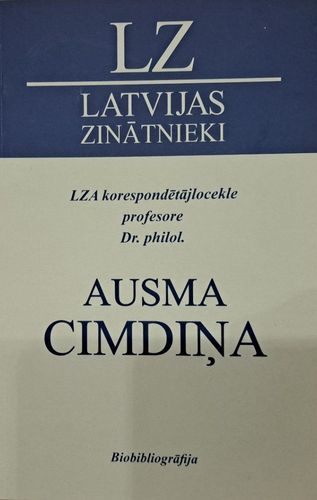 LZA korespondētājlocekle profesore Dr. philol. Ausma Cimdiņa