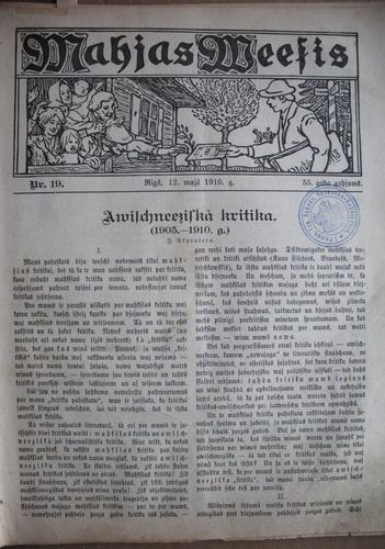 Mājas Wiesis. 1910g. Nr.19